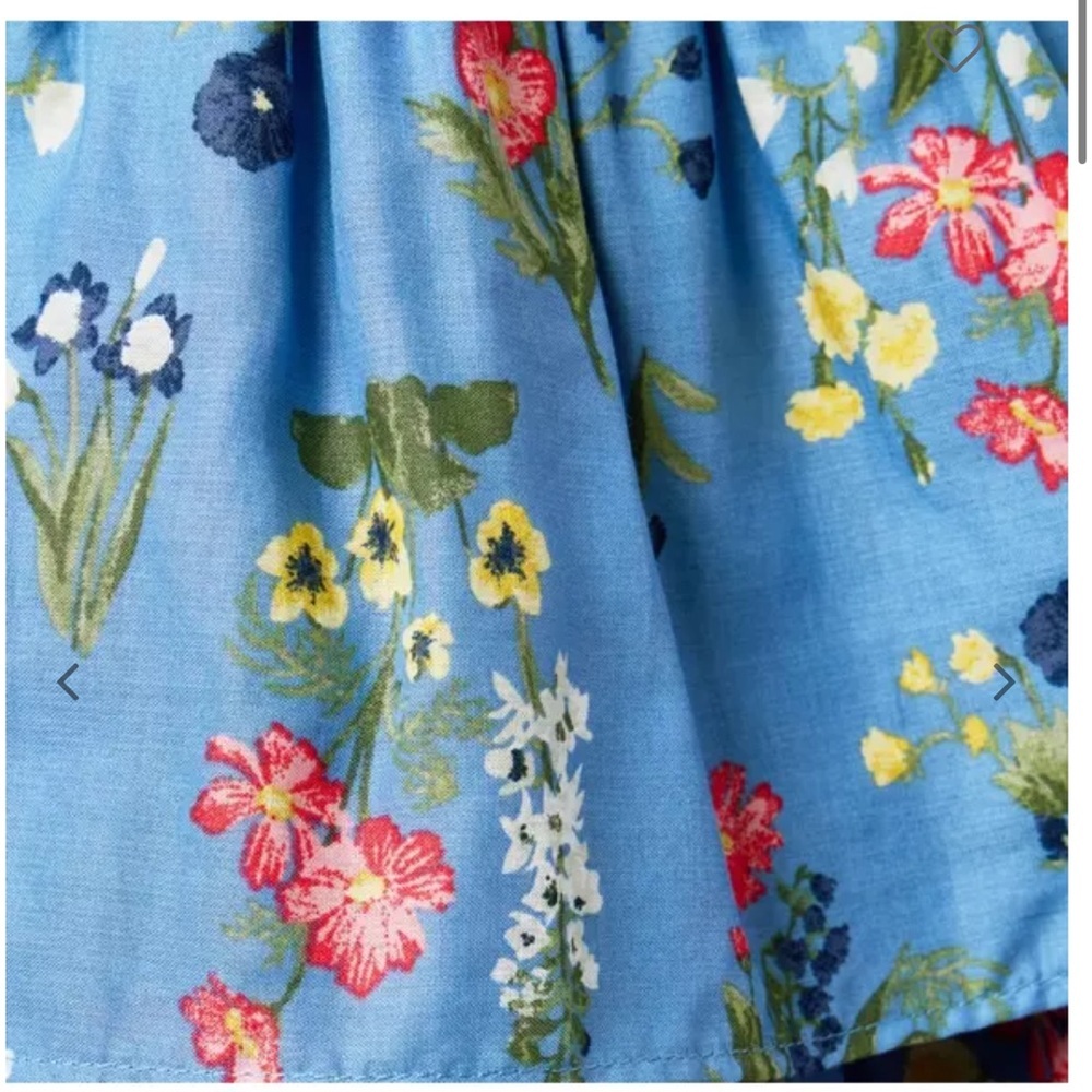 Cotton Floral Blue Ruffle Dress - Picture 2 of 8